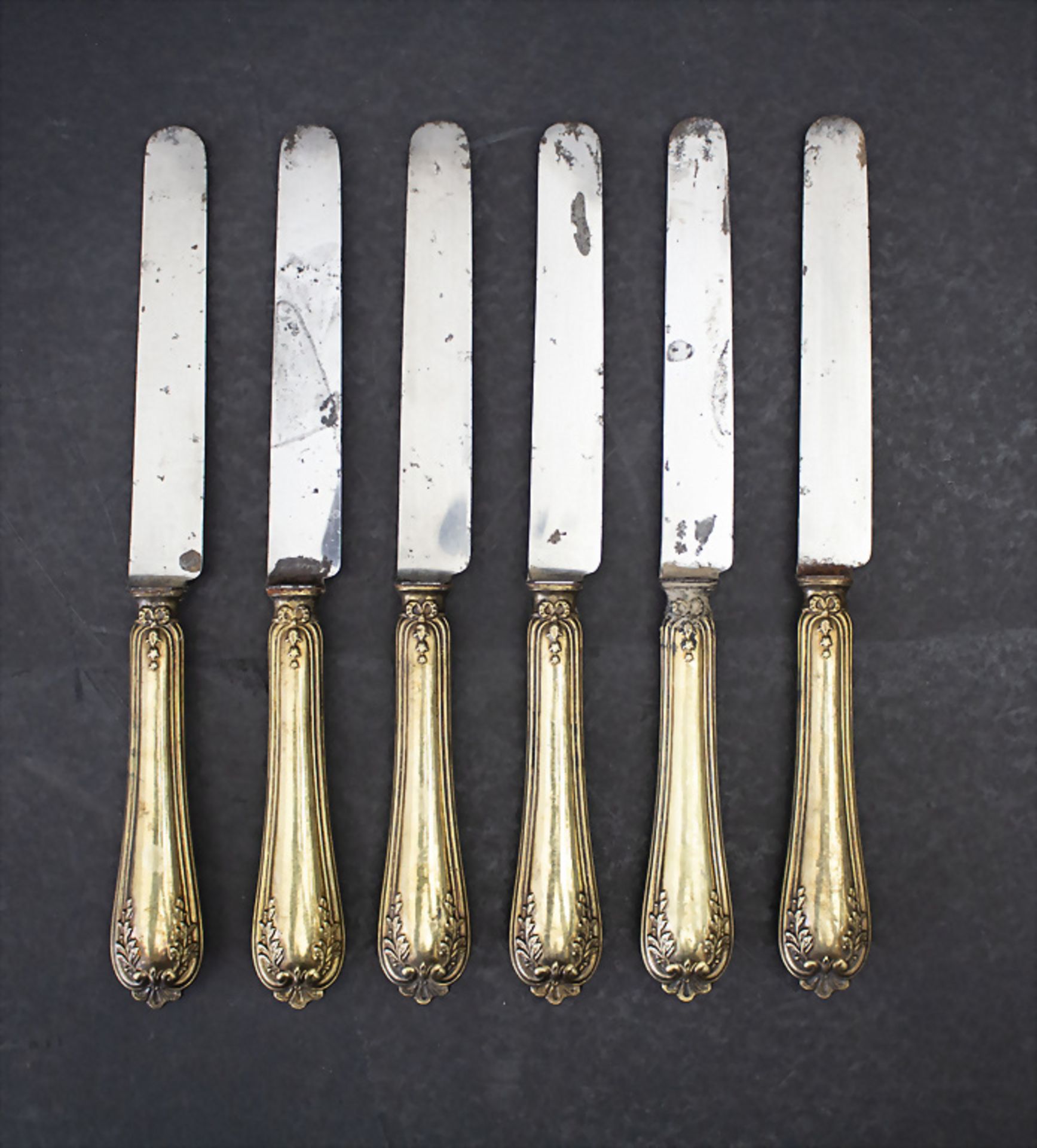6 Messer / A set of 6 silver knives, Hippolyte Thomas, Paris, 1845-55 - Image 2 of 2