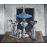 Yosl BERGNER (1920-2017), 'Stillleben Lampe und Küchenhelfer' / 'Still life lamp and kitchen ...