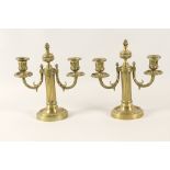 Paar Bronzeleuchter / A pair of bronze candle holders, um 1860