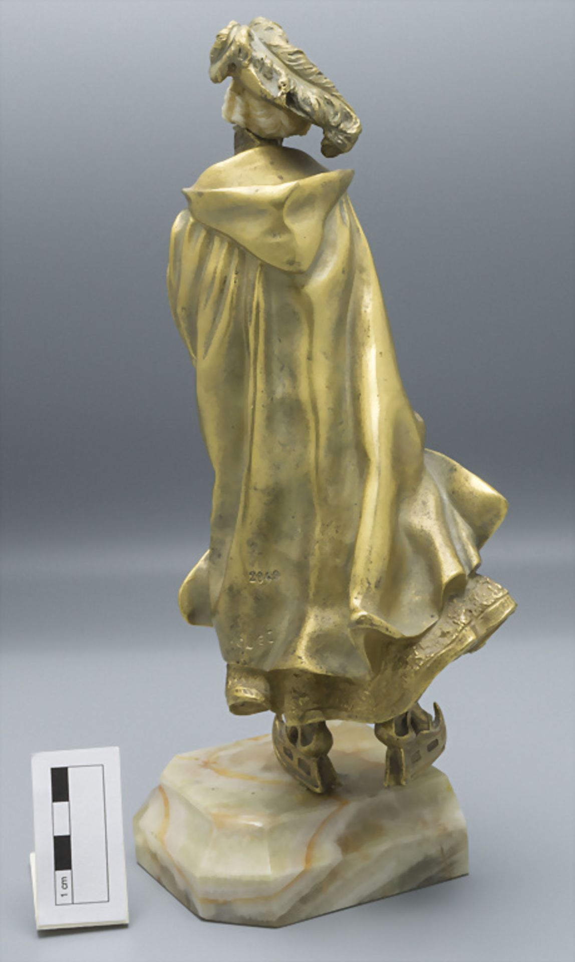 René Paul Marquet (1875-1939), Jugendstil Bronze 'Schlittschuhläuferin' / An Art Nouveau ... - Image 3 of 5