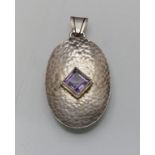 Art Déco Silberanhänger mit Amethyst / An Art Deco silver pendant with amethyst, deutsch, um 1930