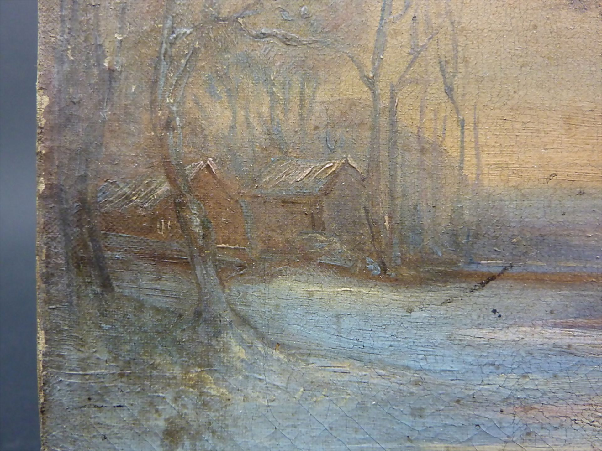 Künstler des 19. Jh., 'Winterlandschaft mit Burg' / 'Winter landscape with a castle', 1865 - Image 5 of 10