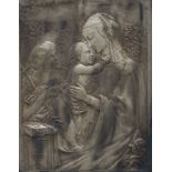 Reliefplatte im Standrahmen / A framed relief 'Mary with child and the young St. John the ...