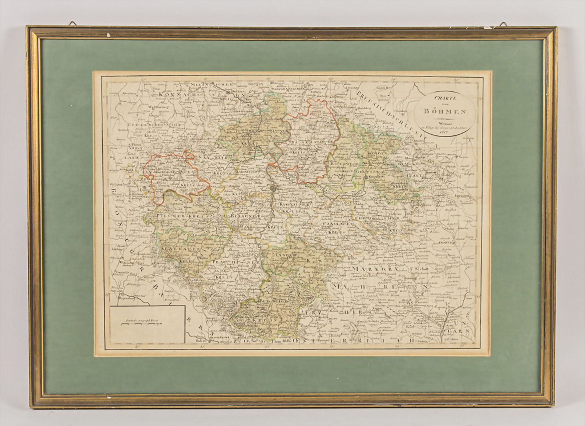 Landkarte von Böhmen / A map of Bohemia, Weimar, 1813 - Image 2 of 4