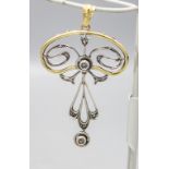 Jugendstil Gold und Silber Anhänger / An Art Nouveau gold and silver pendant, Frankreich, um 1910