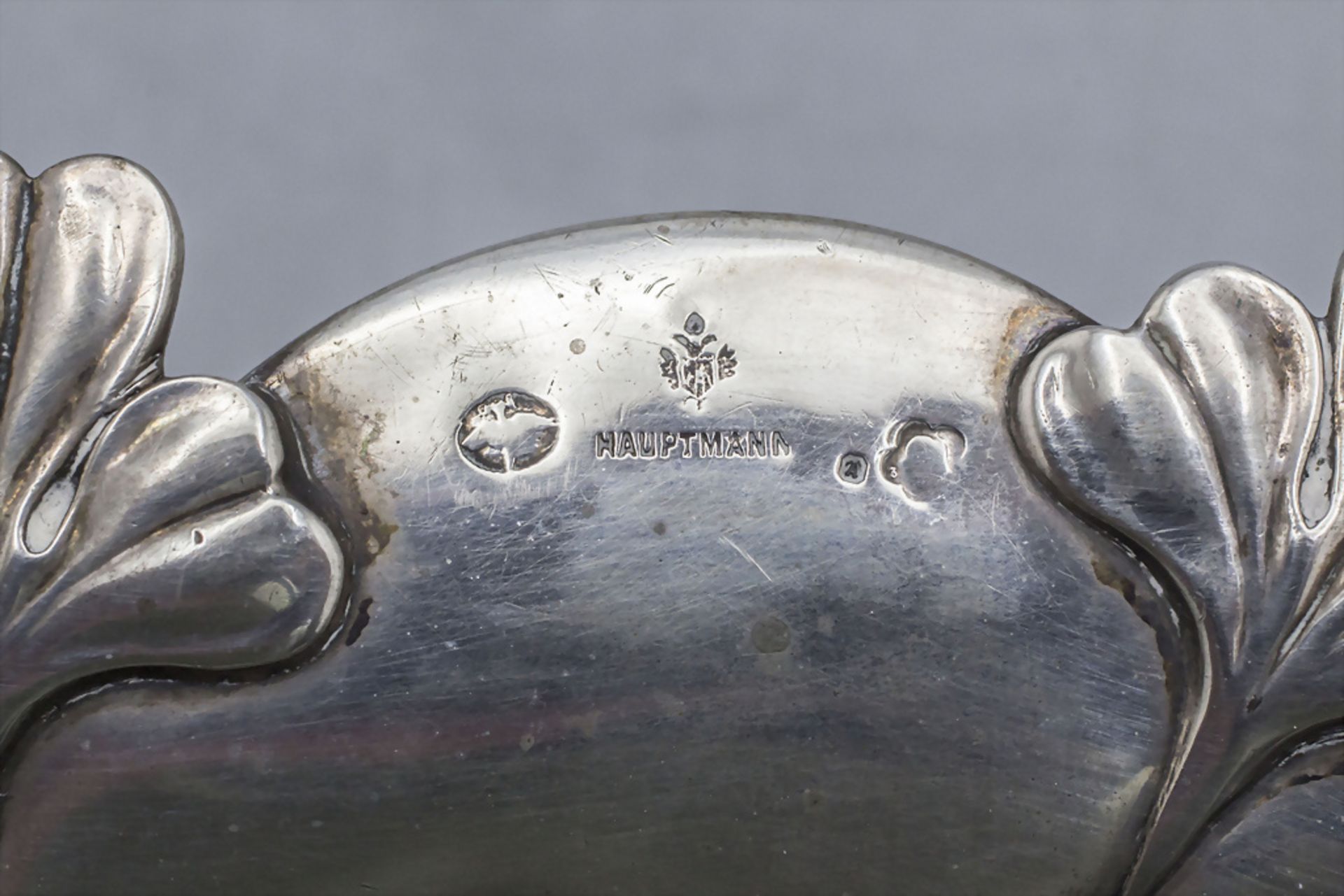 Jugendstil Anbietschale mit Kleeblättern / An Art Nouveau silver footed bowl with shamrocks, ... - Image 4 of 4