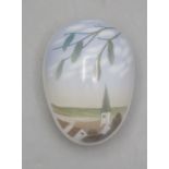 Jugendstil Osterei-Dose mit Landschaft / An Art Nouveau Easter egg shaped box with a ...