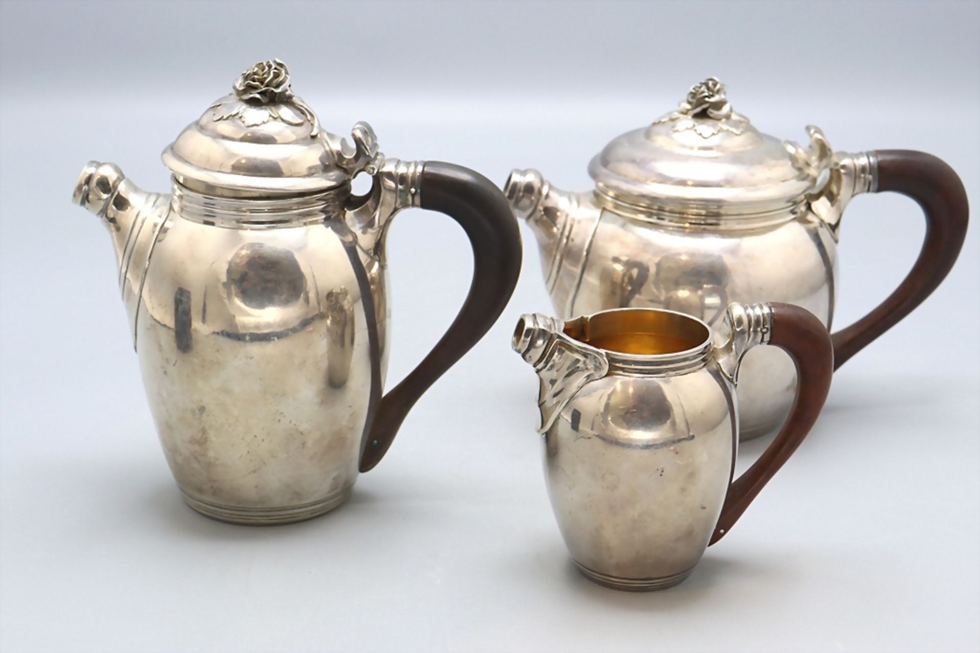 Art Déco Mokkaservice / A silver Art Deco mocha set, G. Lecomte, Paris, um 1925