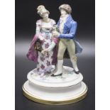 Galantes Biedermeier Paar beim Spaziergang / A gallant couple, Heinrich Goeschl, Meissen, um 1880