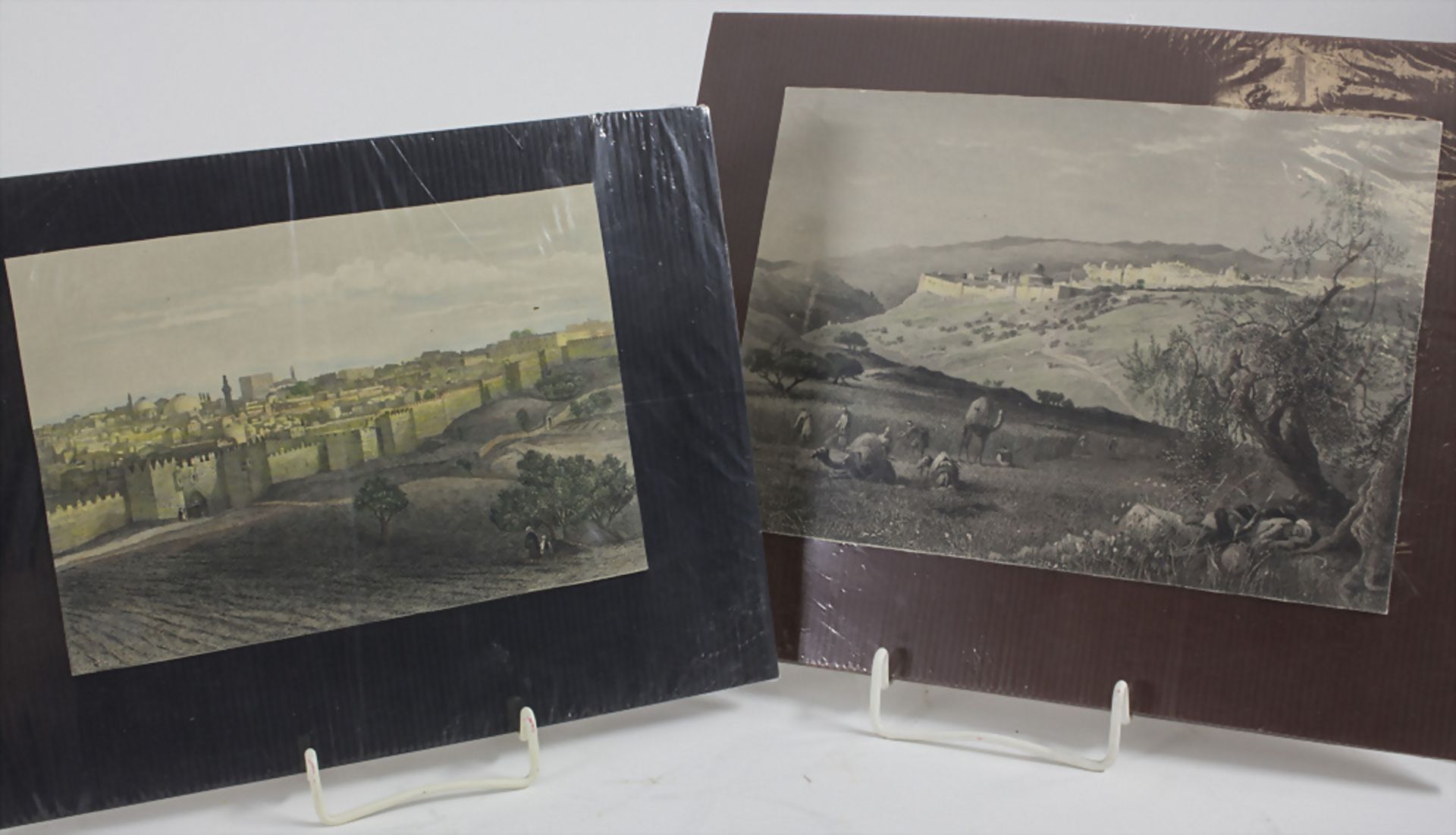 Israelischer Künstler, 'Zwei Ansichten von Jerusalem' / 'Two views of Jerusalem', um 1900