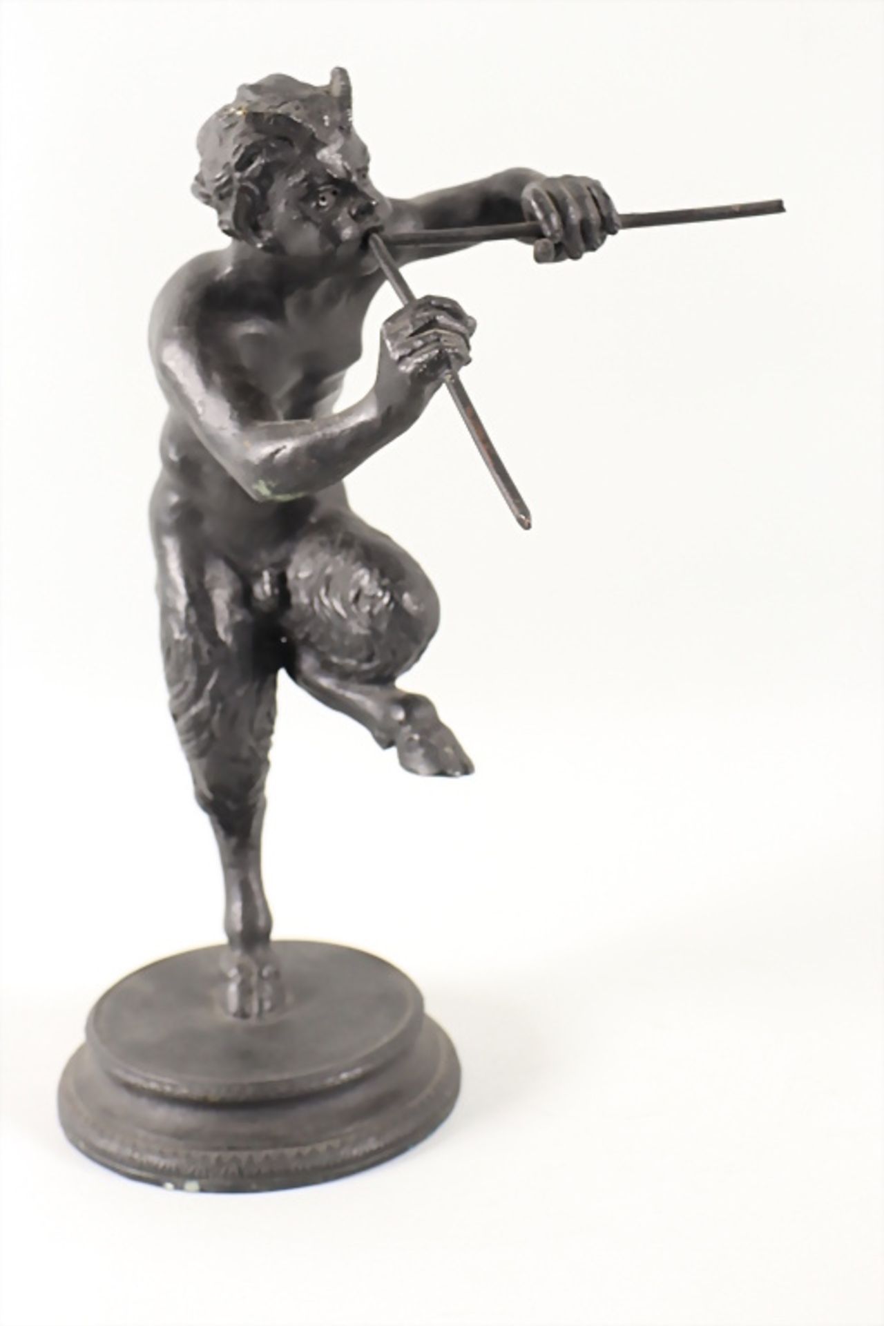 Bronze Skulptur eines Fauns / A bronze sculpture of a faun, 19. Jh. - Bild 6 aus 7