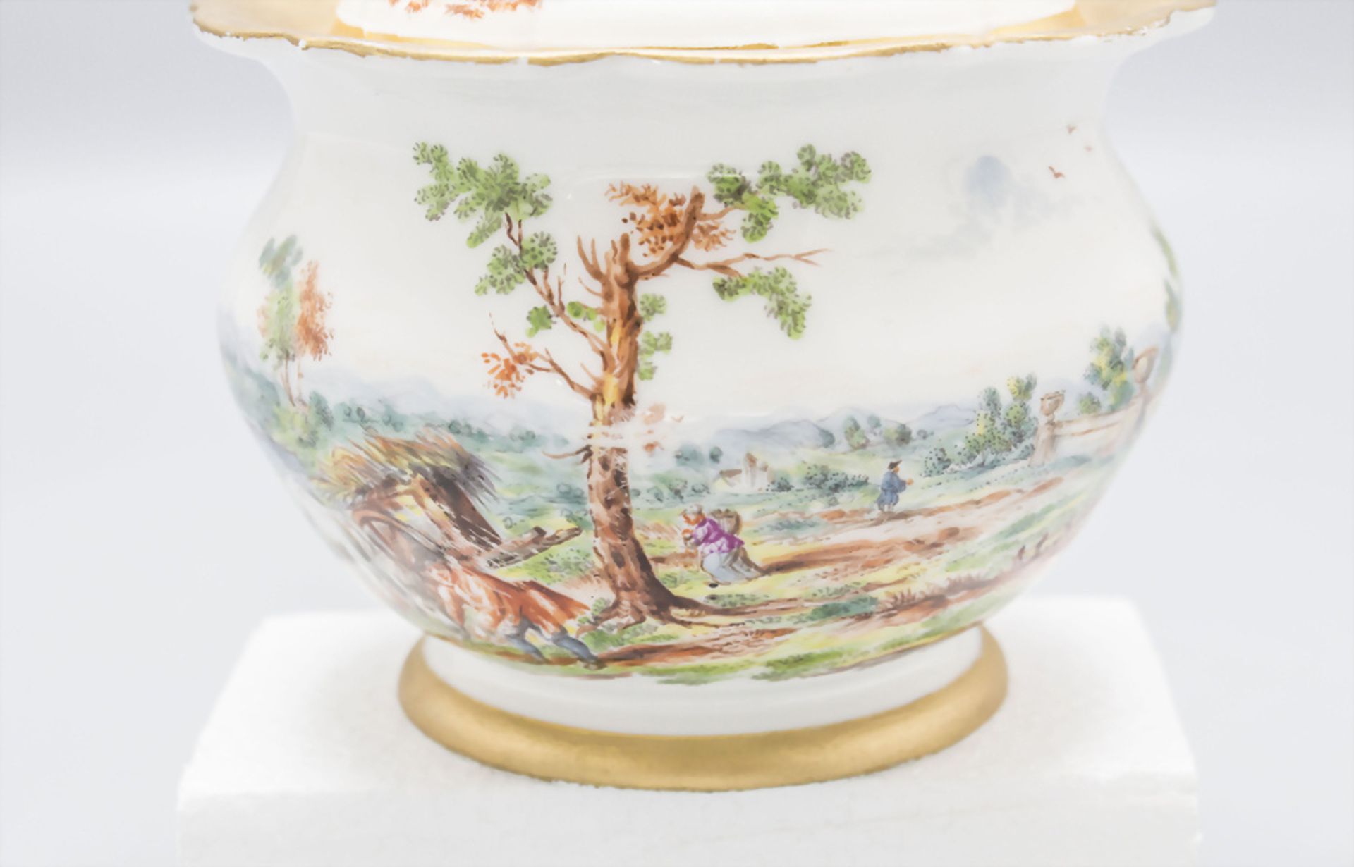 Zuckerdose mit Landschaft / A sugar box with a landscape, Meissen, 1860-1924 - Bild 3 aus 8