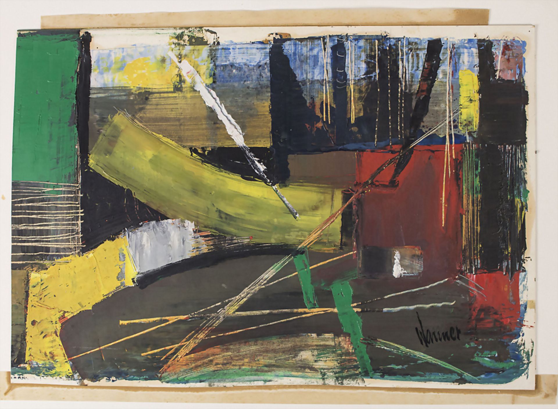 Unbekannter Signaturist des 20. Jh., Drei abstrakte Werke / Three abstract artworks - Bild 2 aus 4