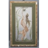 Jugendstil Bildplatte / An Art Nouveau framed bisquit picture, wohl Karl Ens, Volkstedt, um 1910