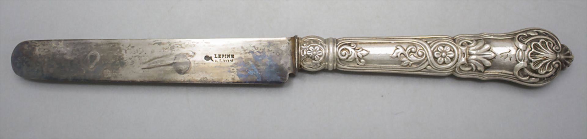 12 Messer im Etui / 12 siver knives in a box, Frankreich, um 1880 - Image 3 of 6