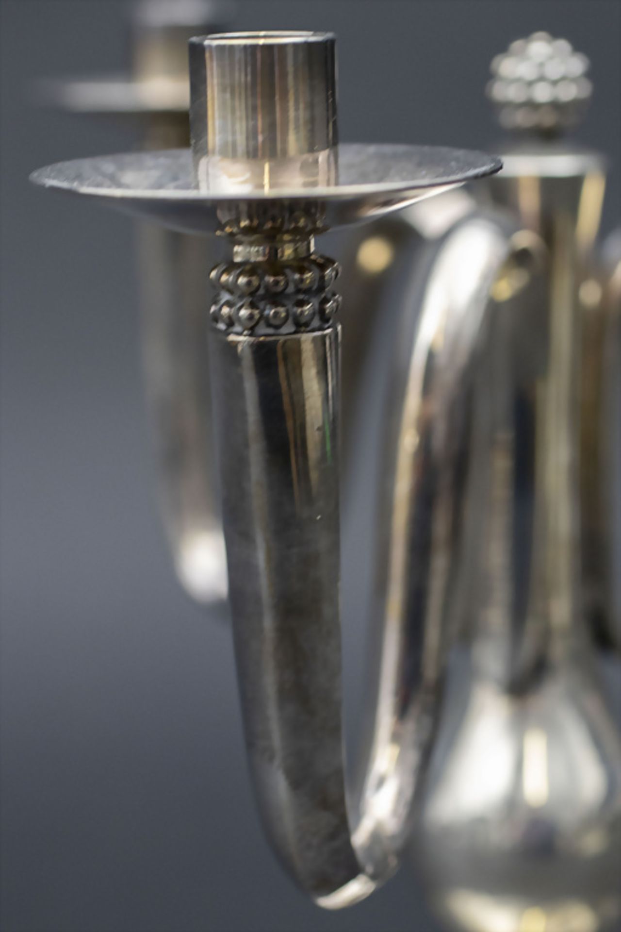 Art Déco Girandole / An Art Deco Sterling silver candle holder, Gebr. Deyhle, Schwäbisch ... - Bild 3 aus 9