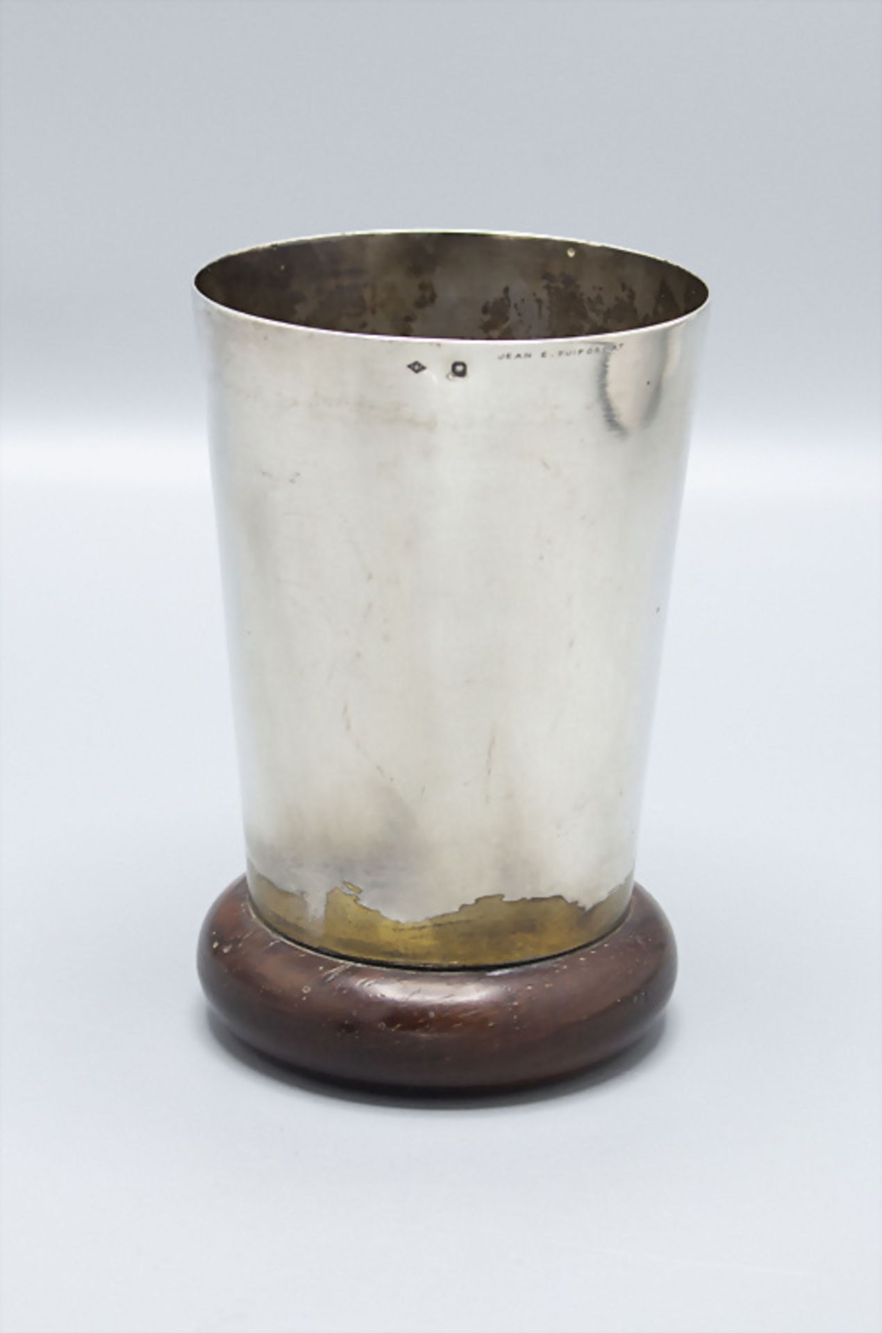 Art Déco Silberpokal mit Holzsockel / An Art Deco silver cup with wooden base, Emile ... - Bild 3 aus 7