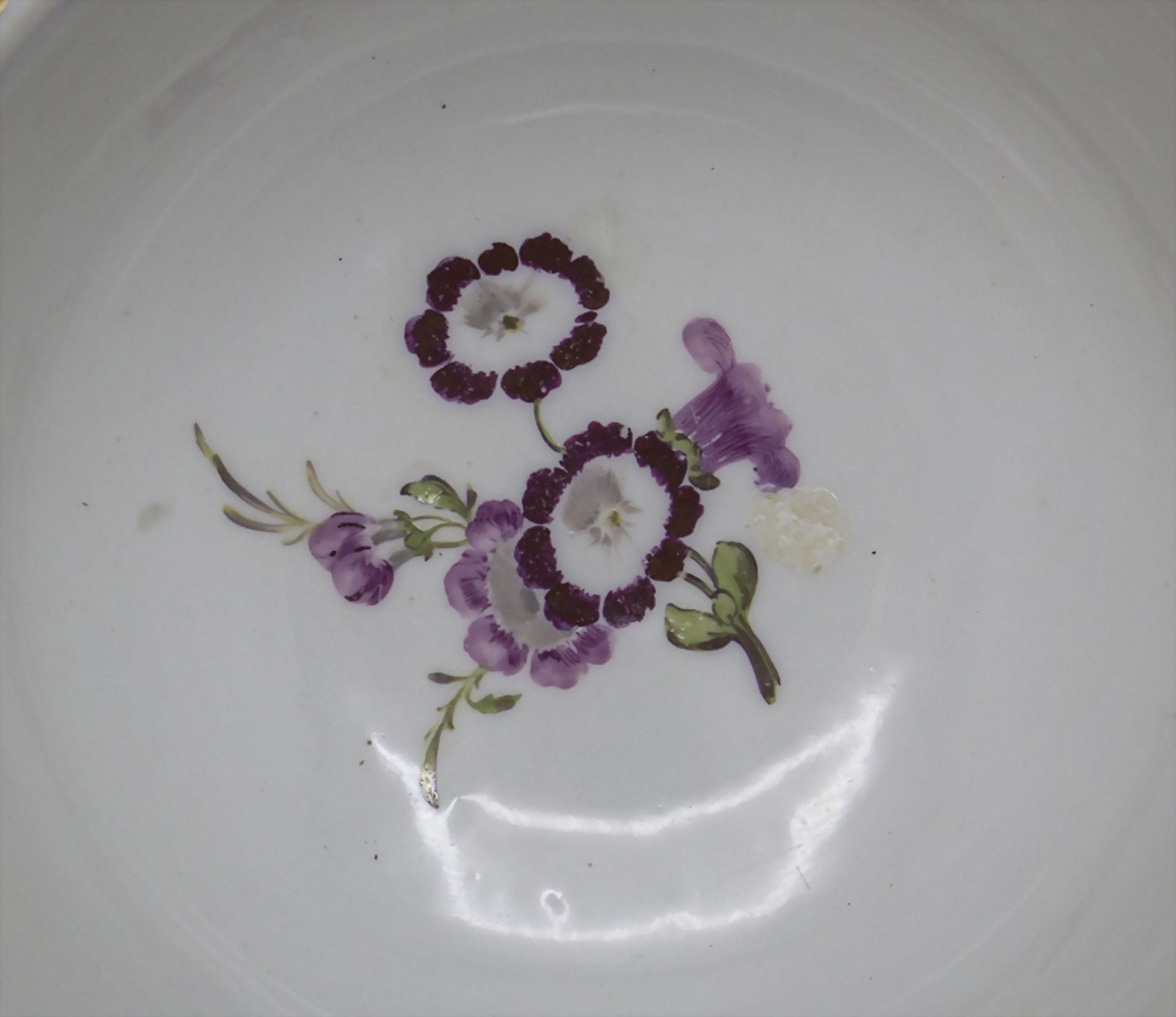 Schale / Kumme mit feiner Blumenmalerei / A bowl with fine flower painting, Meissen, ... - Image 4 of 5
