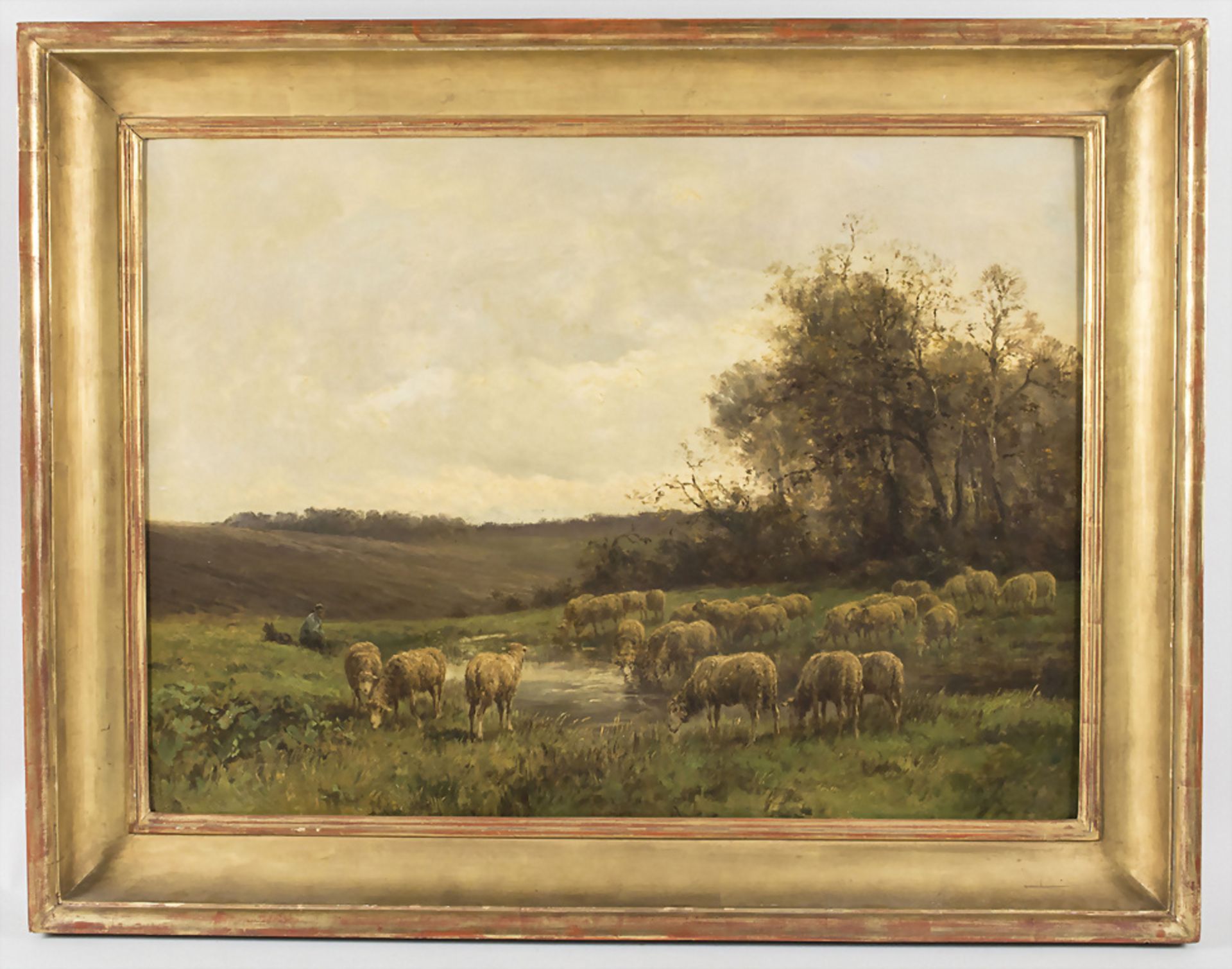 Heinrich von ZÜGEL (1850-1941), zugeschrieben, 'Schafherde am Weiher' / attributed, 'Flock of ... - Bild 2 aus 4