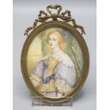 Miniatur einer jungen Adligen / Miniature portrait of a young noble woman, 19. Jh.