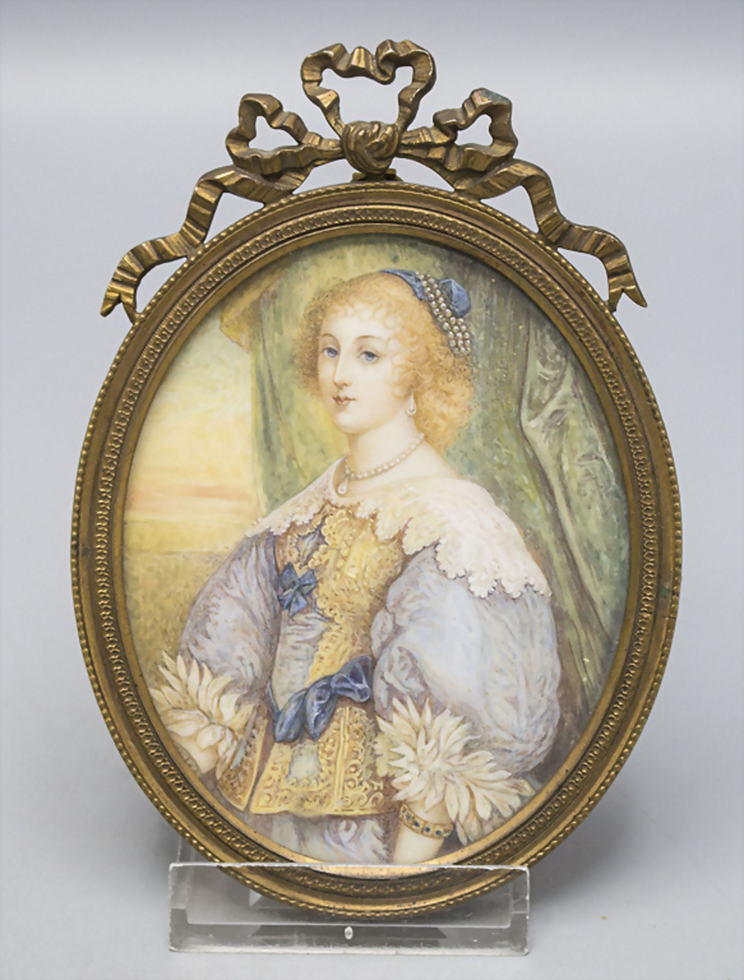 Miniatur einer jungen Adligen / Miniature portrait of a young noble woman, 19. Jh.