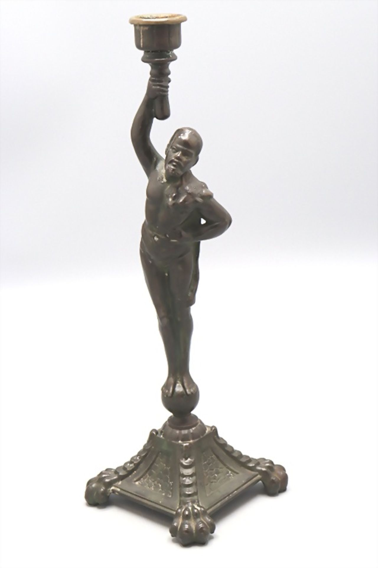 Bronze Figurenleuchter 'Herakles' / A bronze figural candle holder 'Heracles' - Bild 2 aus 8