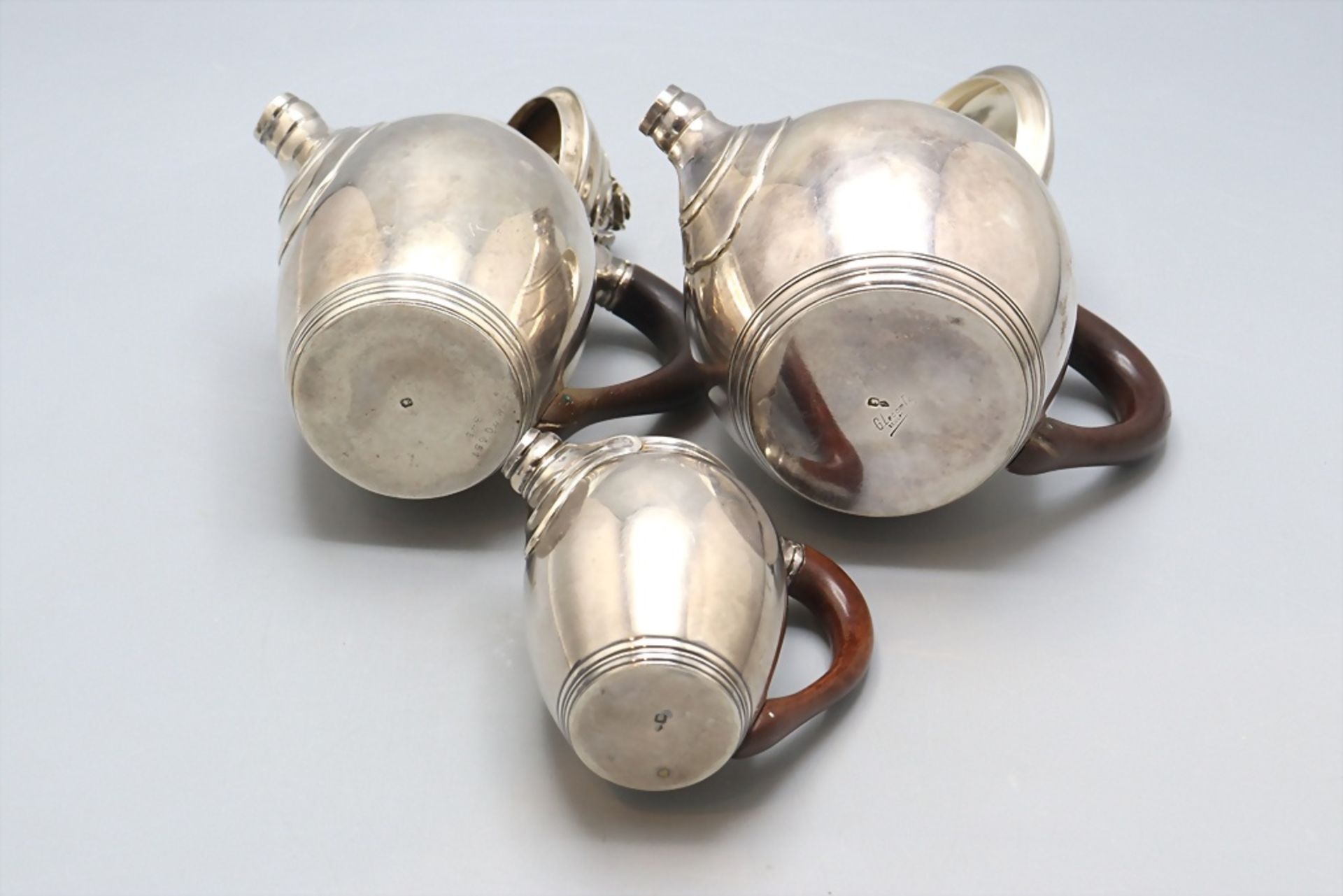 Art Déco Mokkaservice / A silver Art Deco mocha set, G. Lecomte, Paris, um 1925 - Bild 7 aus 8