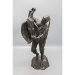 Bronzefigur 'Jäger mit Adler' / A bronze figure of a hunter with an eagle, Walter ...