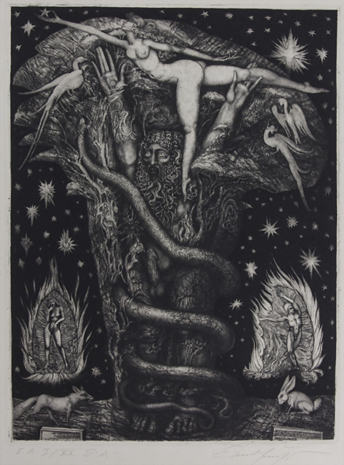 Phantastischer Realismus, Ernst Fuchs (1930-2015), 'Adams Traum' / 'Adam's dream', 1969