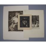 Konvolut aus drei Radierungen / A set of three etchings, 20. Jh.