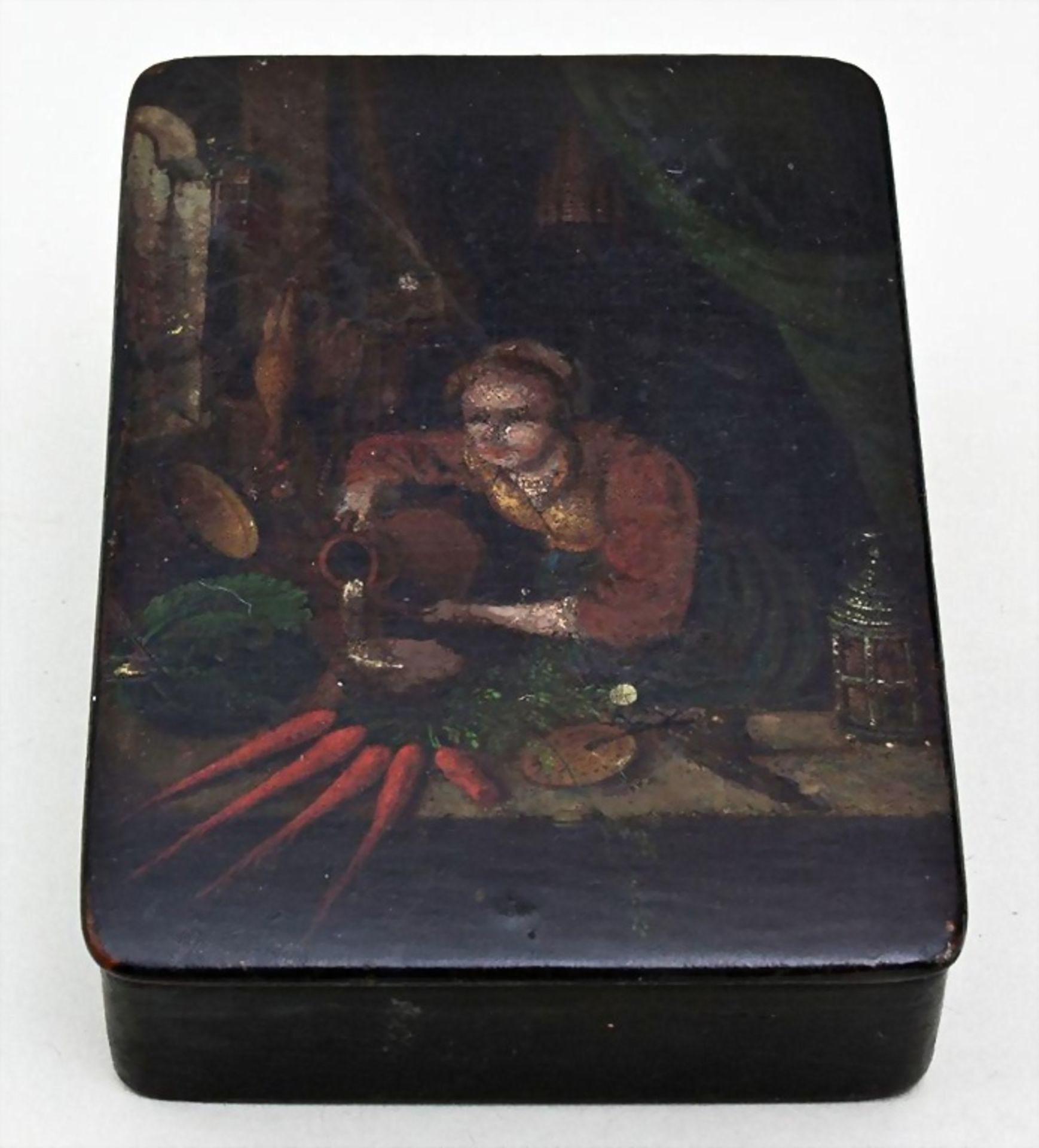 Schnupftabakdose / Tabatiere / A snuffbox, wohl Stobwasser, Braunschweig, Anfang 19. Jh. - Bild 3 aus 3