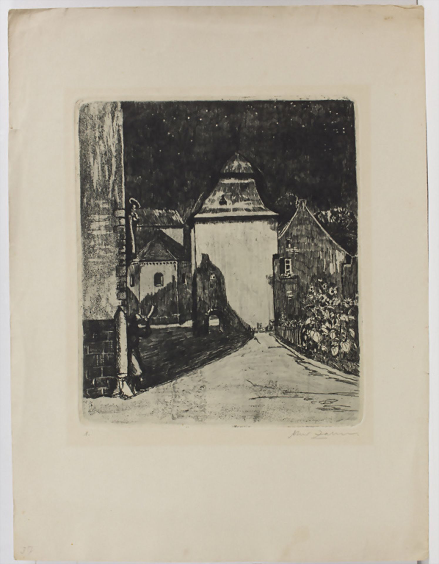 Artur Zahn (1882-1970), 'Dorfstraße bei Nacht' / 'A village street by night', 20. Jh. - Bild 2 aus 4