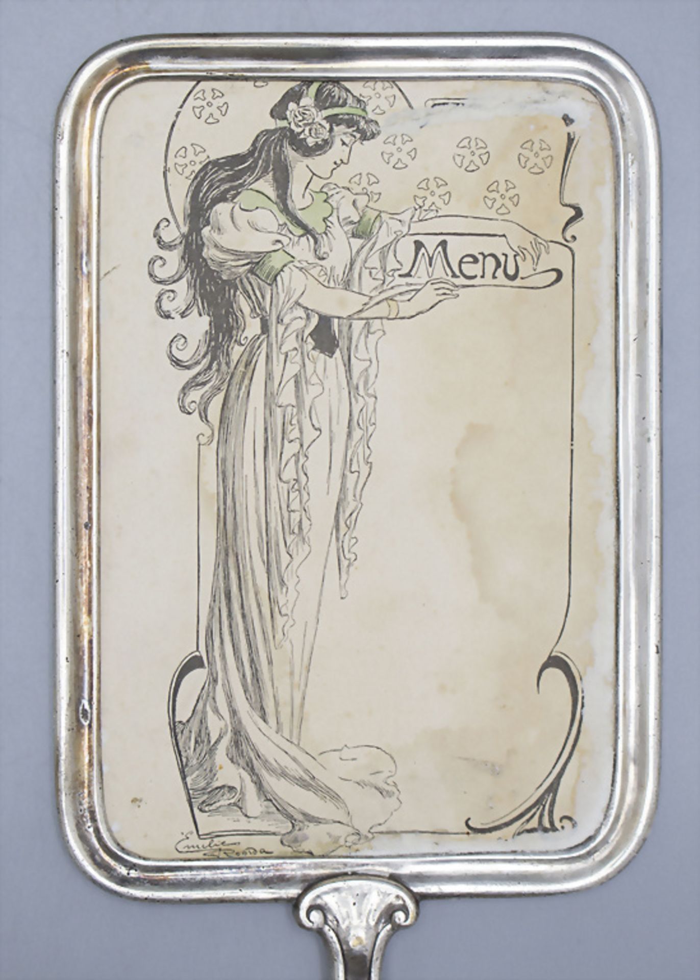 Jugendstil Menükartenhalter / An Art Nouveau menu card holder, Christofle & Cie./Cailar & ... - Image 2 of 5