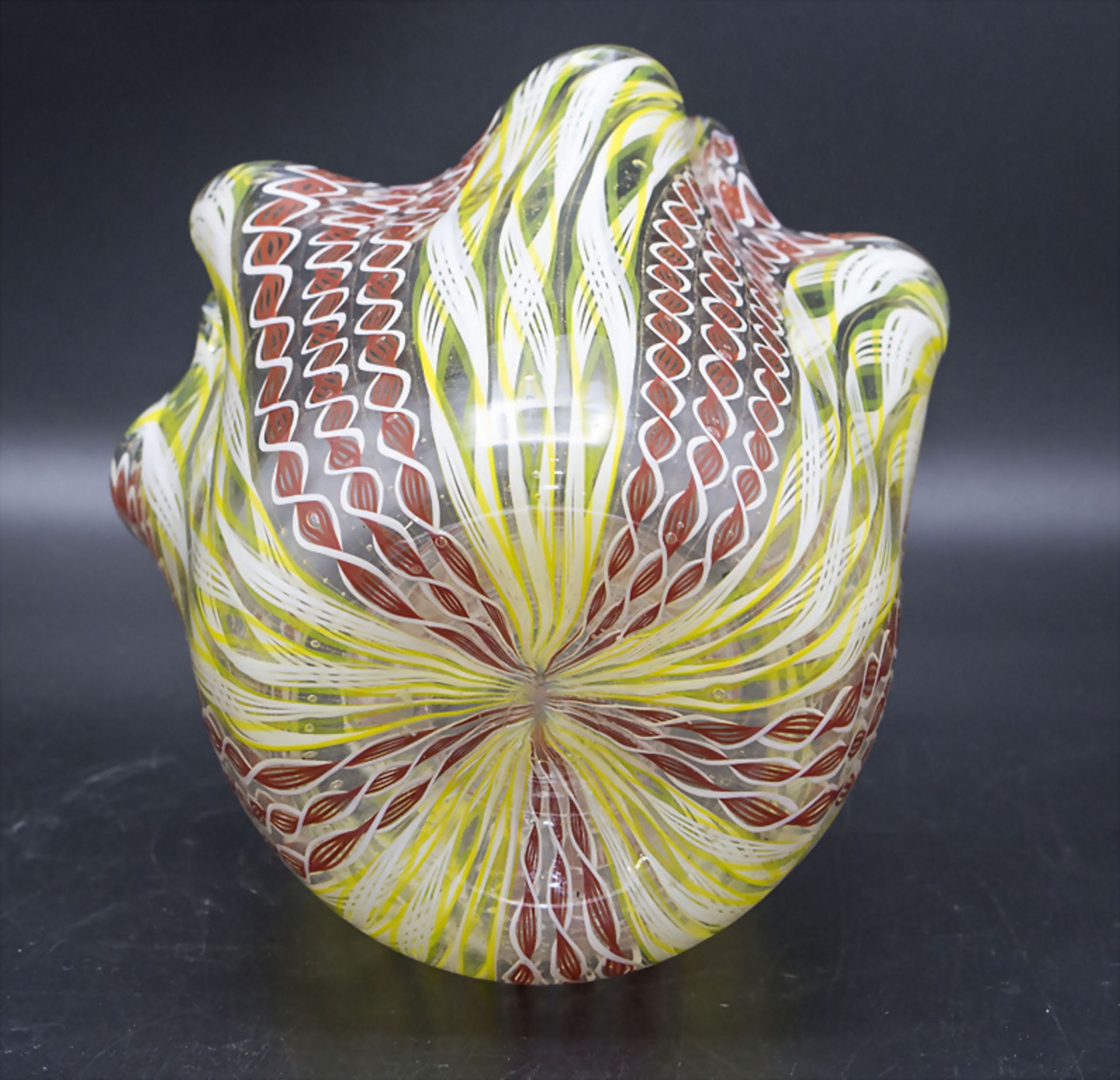 Fazzoletto Taschentuchvase / A Fazzoletto handkerchief vase, Zanfirico, Venini Murano, ... - Bild 4 aus 4