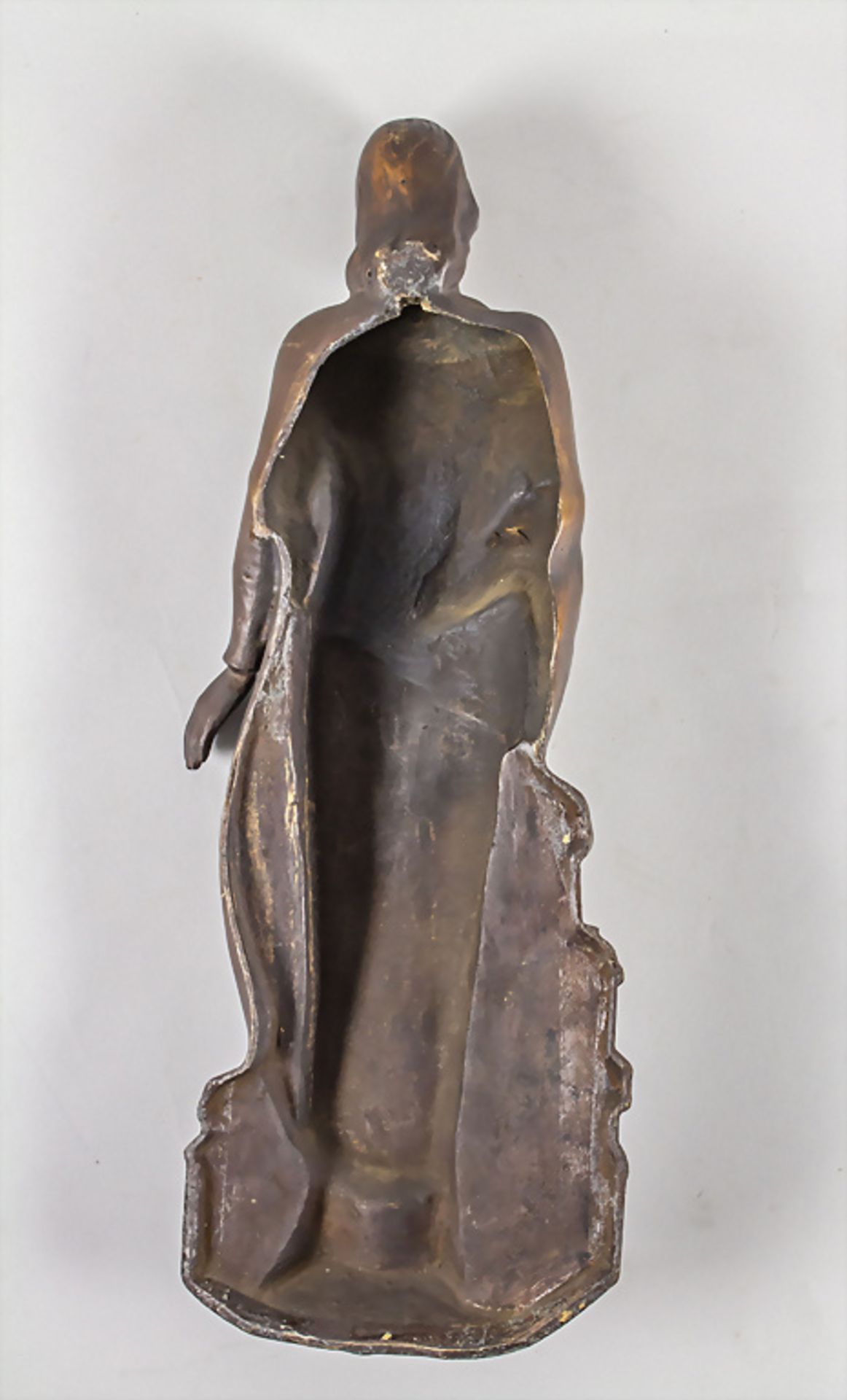 Bronze Wandapplik 'Heilige Barbara mit Kupferbergwerk' / A bronze wall applique 'Saint Barbara ... - Image 3 of 4