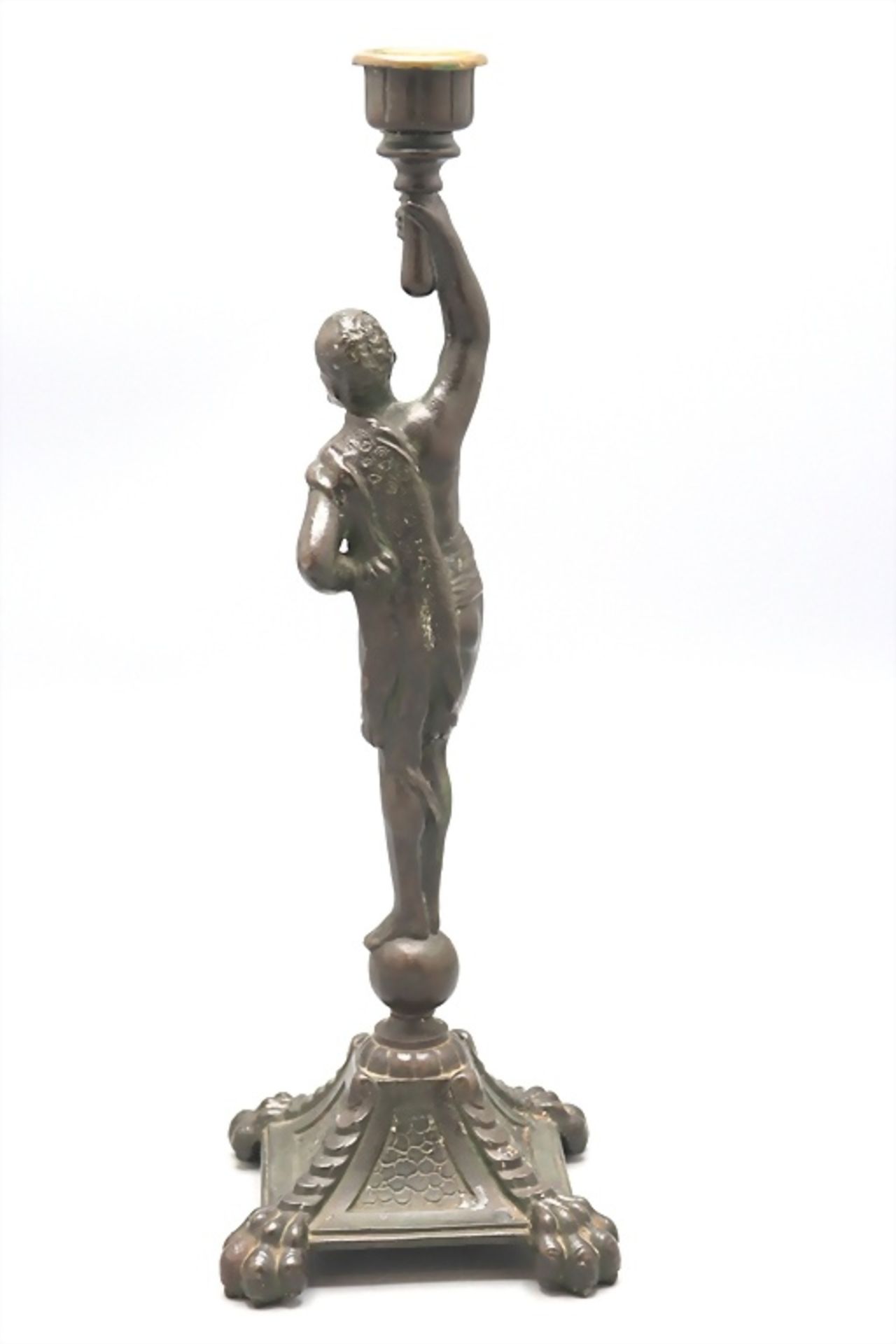 Bronze Figurenleuchter 'Herakles' / A bronze figural candle holder 'Heracles' - Bild 5 aus 8
