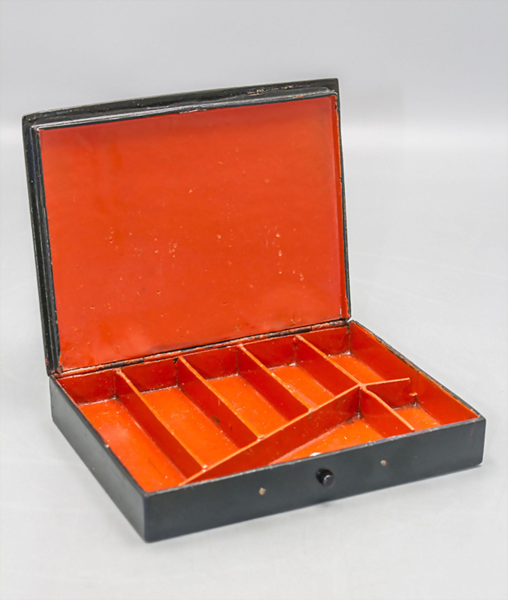 Lackdose / Schatulle / A laquered box, wohl deutsch, 2. Hälfte 19. Jh. - Image 4 of 5