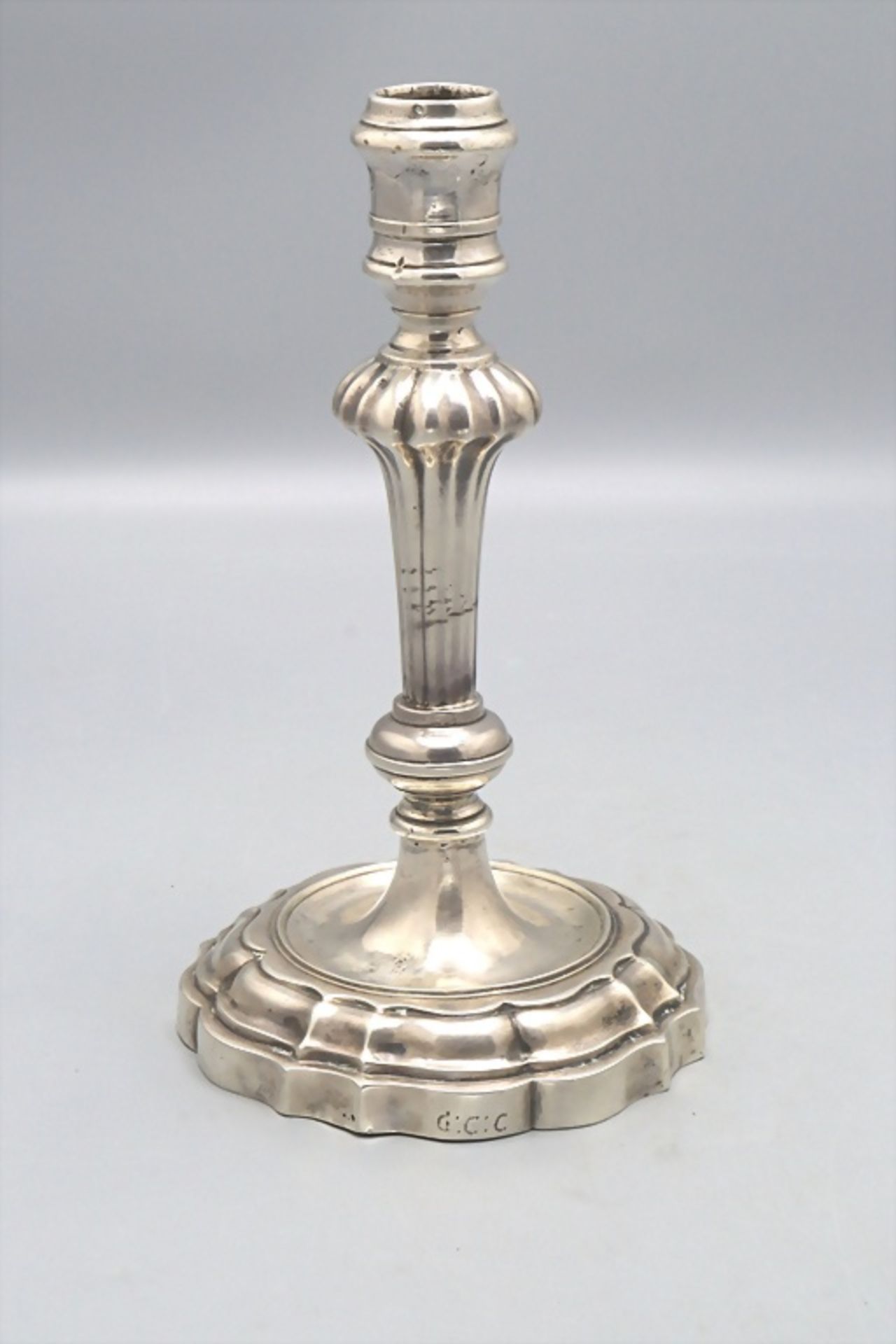 Barock Kerzenleuchter / A silver Baroque candlestick, Meister D.M., Venedig / Venice, um 1720 - Bild 3 aus 7