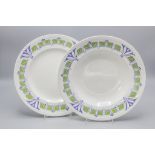 Zwei Jugendstil Teller 'Claudia' / Two Art Nouveau plates 'Claudia', Utzschneider & Cie., ...