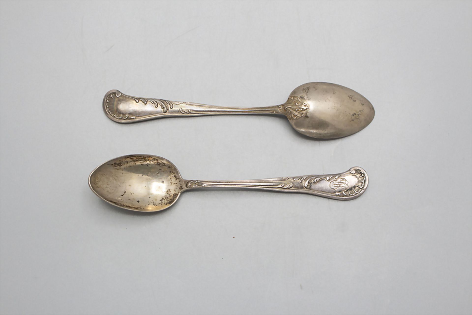 6 Teelöffel / 6 silver tea spoons, deutsch, um 1880 - Image 2 of 3