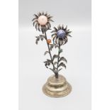Blumen aus Silber und Quarzen als Tischdekoration / Decorative Sterling silver flowers with ...
