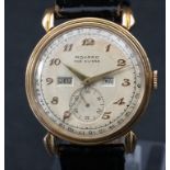 HAU Vollkalender / A men's 18 ct gold wristwatch with calendar, Movado, Schweiz/Swiss, um 1950