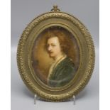 Sehr feines Miniatur Porträt eines Herrn / A very finely painted miniatur portrait of a ...