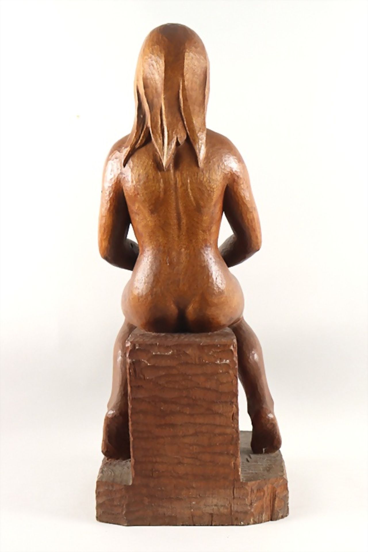 Holzskulptur Akt 'Die Nachdenkende' / A wooden sculpture of a nude 'The thinker', um 1930 - Bild 6 aus 7
