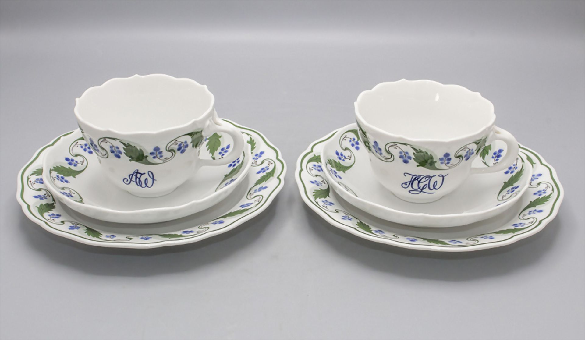 2 Gedecke mit Mahonie-Ranken / Two place settings with Oregon grape vines, Meissen, 1990er Jahre - Bild 2 aus 5