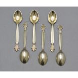 6 Mokkalöffel 'Acanthus / Königin / Dronning' / 6 mocha spoons 'Acanthus', Georg Jensen, ...