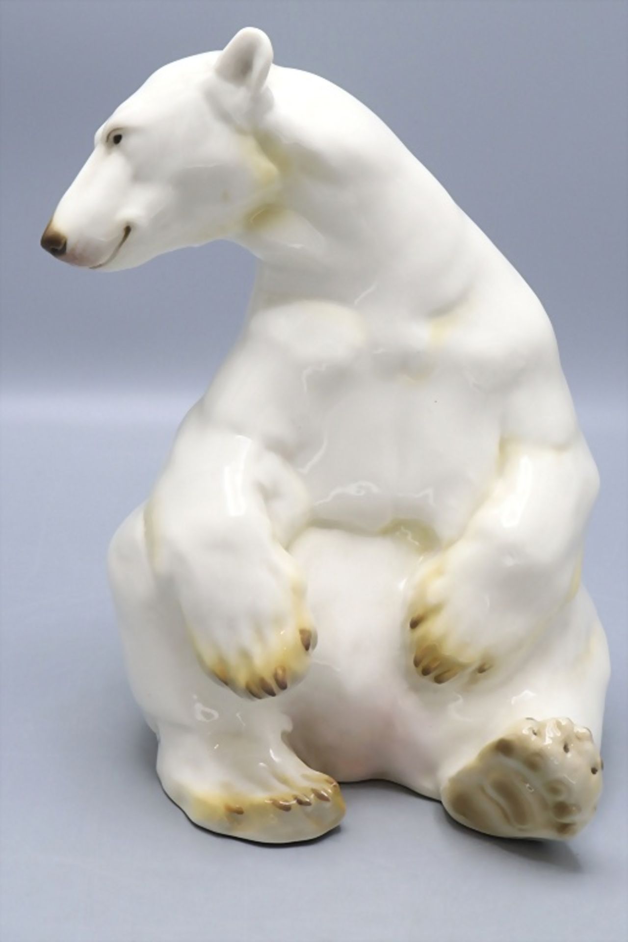 Sitzender Eisbär / A sitting polar bear, Nymphenburg, um 1913 - Image 3 of 7