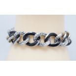 Art Déco Armband / An Art Deco enamelled curb link bracelet, Georg Adam Scheid (1837-1921), ...