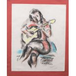 Michel ADLEN (1898-1980), 'Sitzende Gitarristin' / 'A sitting guitar player