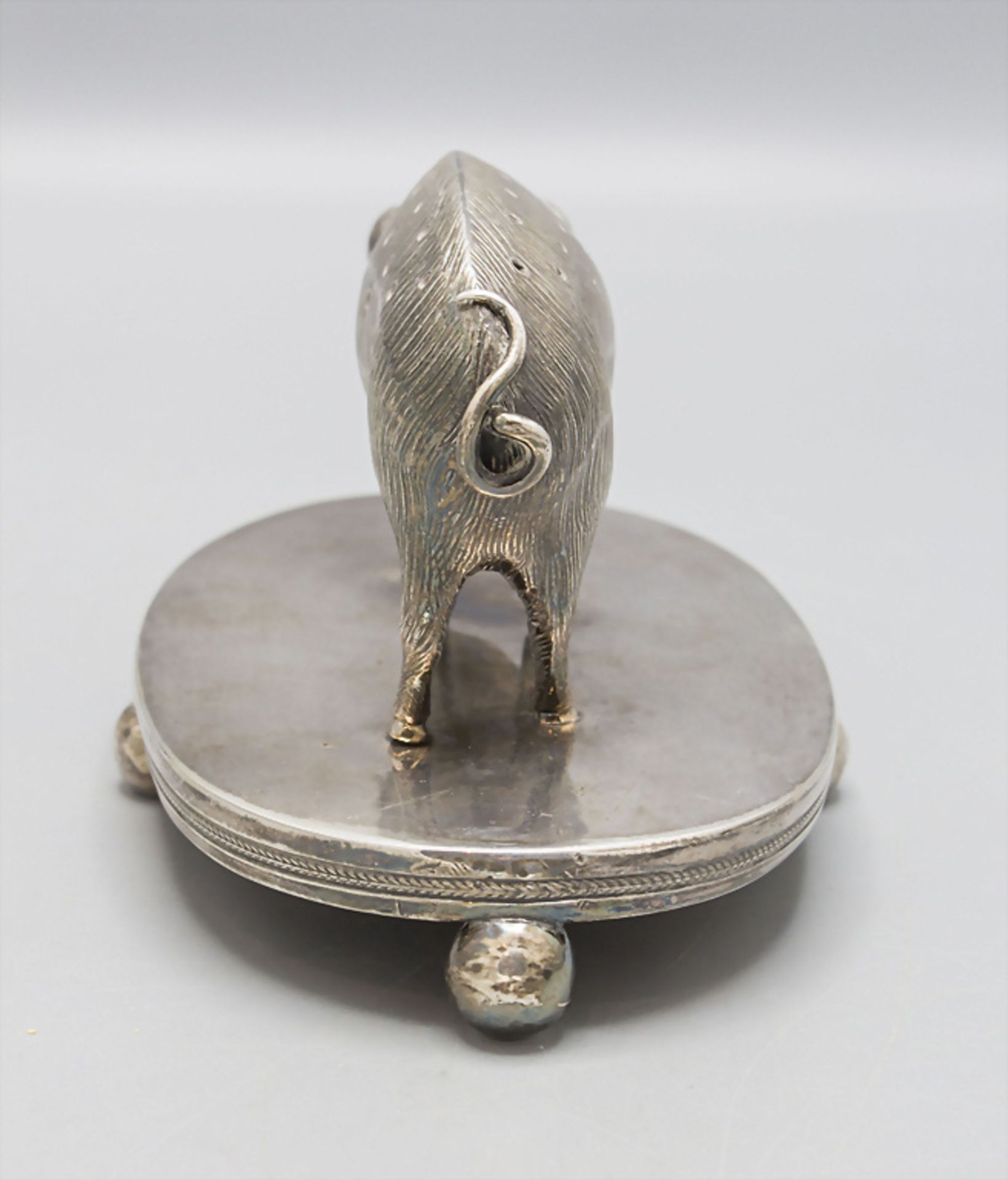 Keiler / Wildschwein als Zahnstocherhalter / A silver boar as toothpick holder, Carlo ... - Bild 3 aus 6